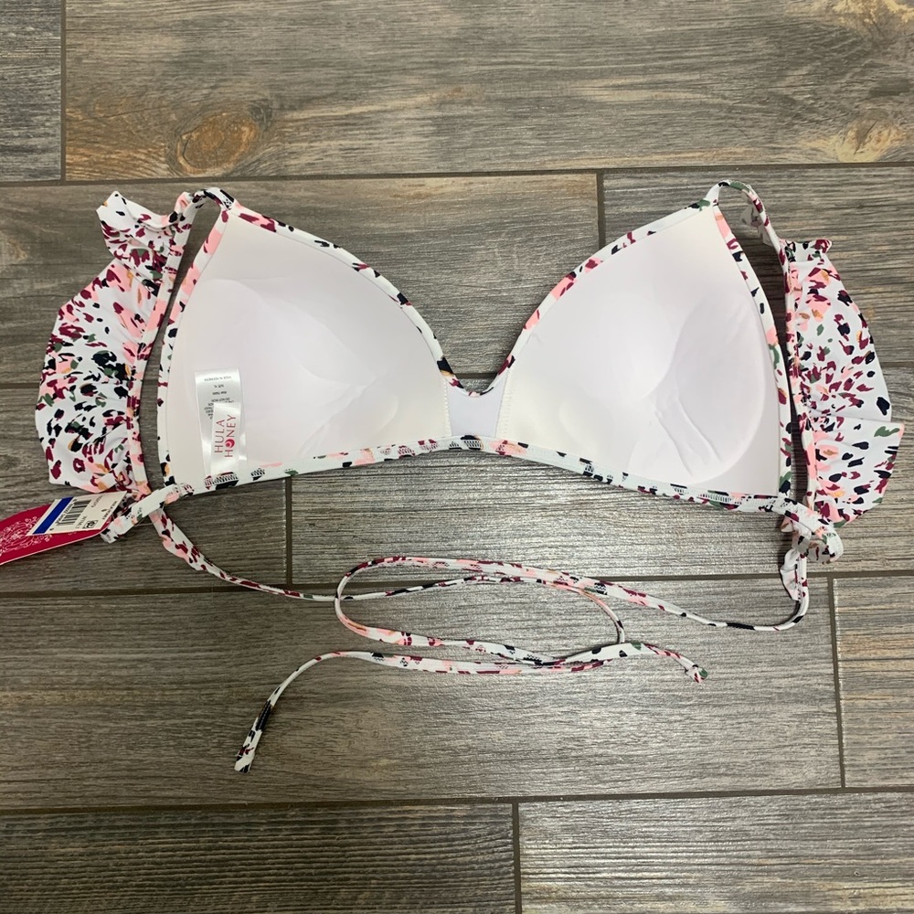 NWT Hula Honey Cheetah Swirl Ruffled Push-Up Bikini Top Jrs S M L XL Swimwear - Picture 5 of 9